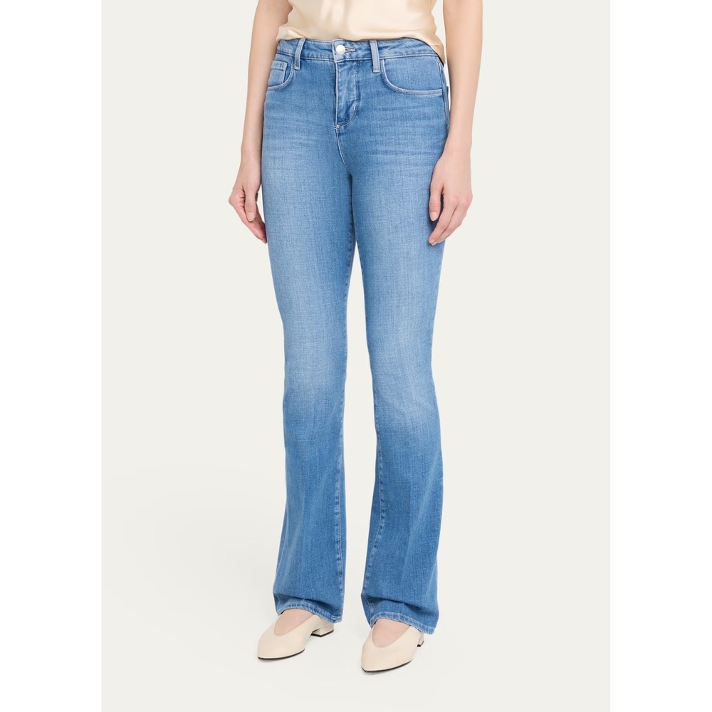 LAGENCE Women Light Wash High Rise Flare Jeans Size 23 Blue Bootcut Denim